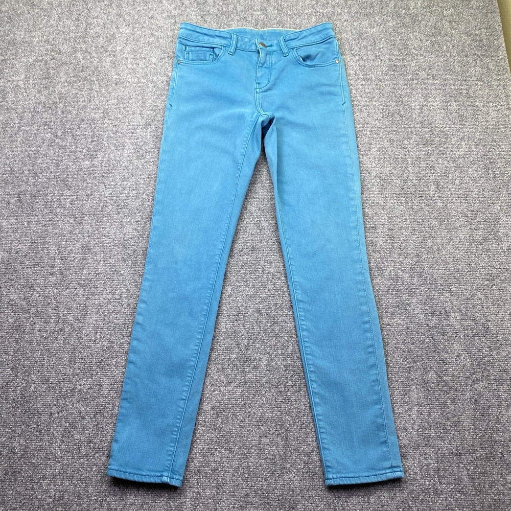 Pilcro Stet Skinny Jeans Bright Blue Low Rise Slim Fit Denim 26 Boho Preppy